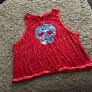 Red Skull Graphic Tank Top